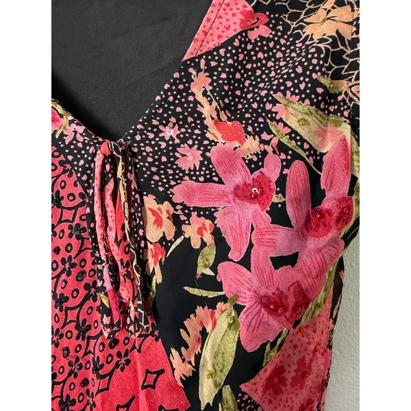 Paradise NY Vintage Y2K Flowy beaded Maxi Dress Size Large - Image 7