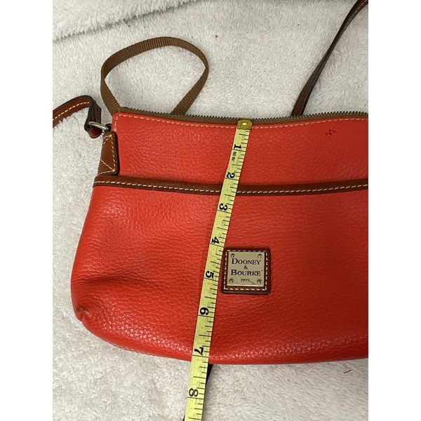 Dooney & Bourke Ginger Pouchette Crossbody Pebble Leather RED/ORANGE - Image 13