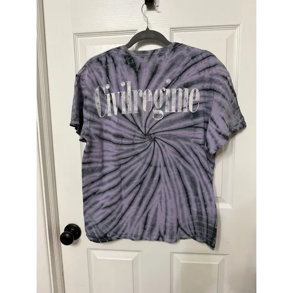 Civil Regime Purple Tie Dye Floral‎ Graphic T-Shirt Streetwear Mens Medium - Image 4