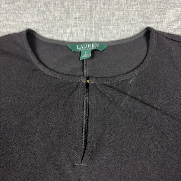 Lauren Ralph Lauren Tank Tunic Womens L Black Round Neck Sleeveless Jersey Top - Image 7