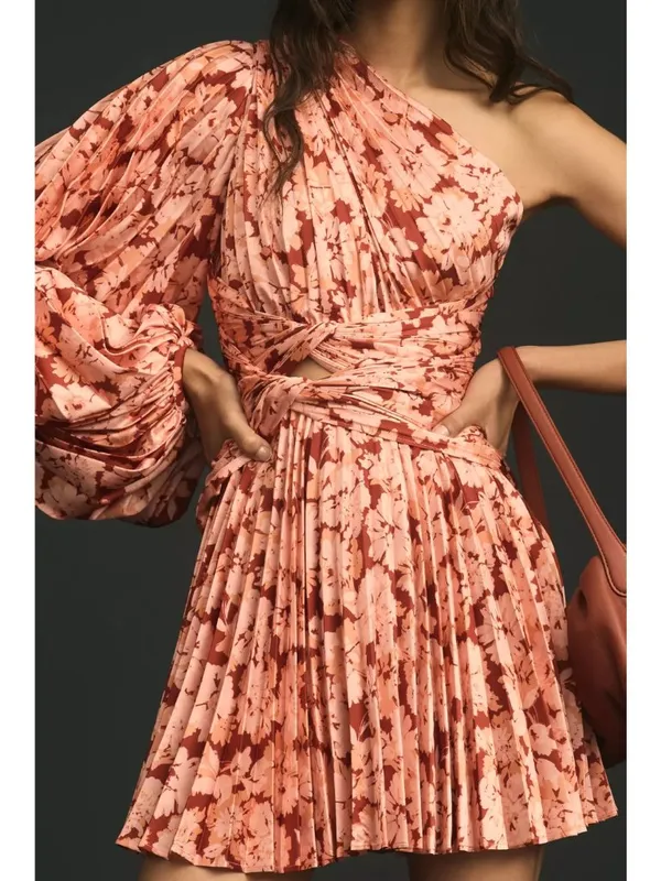 NWT Acler Auroa Floral Pleated Mini Dress Size 6 - Image 4