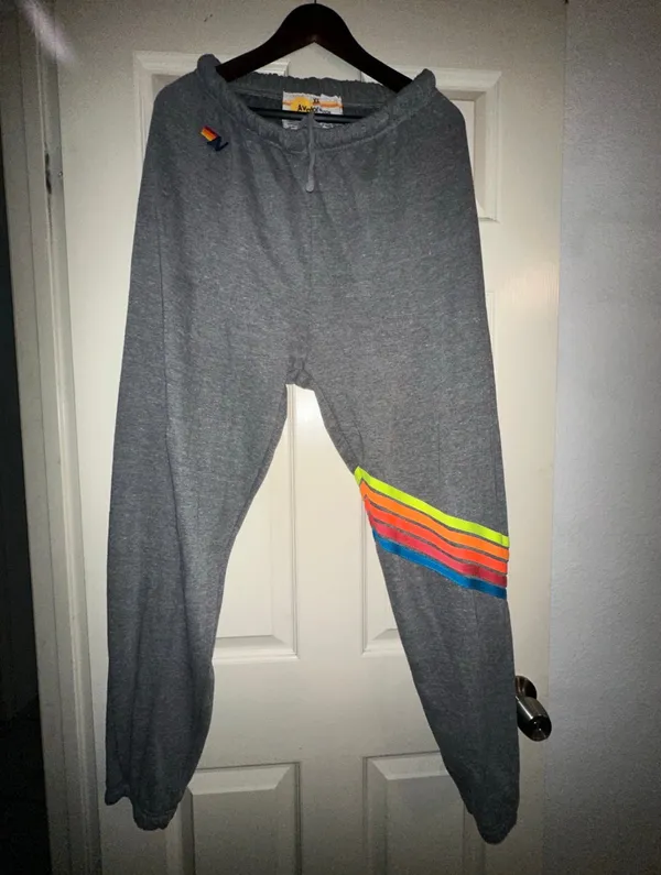 Aviator Nation Chevron 5 Stripe Joggers Sweatpants size XL - Image 3