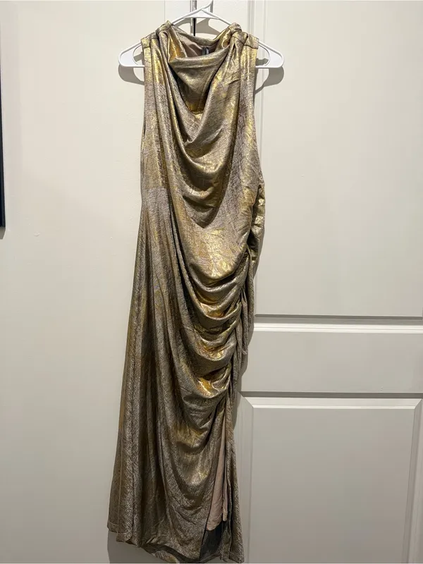 Anthropologie The Maya Ruched Cowl-Neck Dress: Shine Edition - Image 4