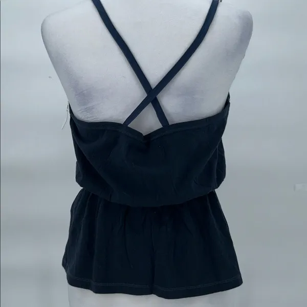 Abercrombie & Fitch Lace Front Cami Tank Navy Blue Size L - Image 3