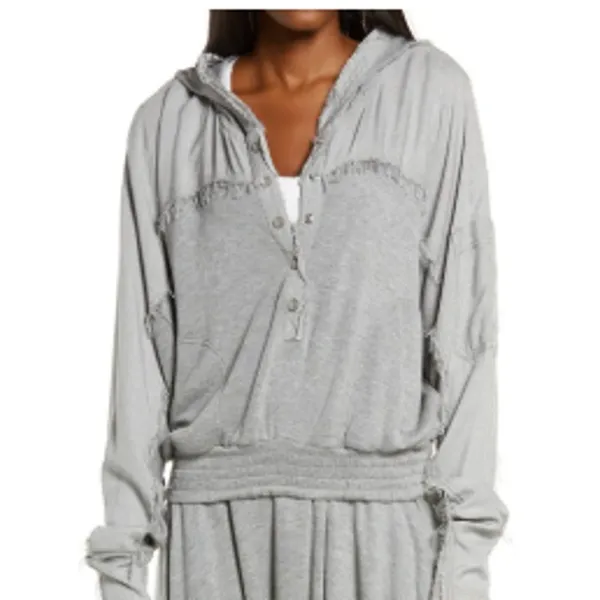 FP Movement Windy Meadow‎ Hoodie Heather Grey Women Small Oversized OB1137897 - Image 3