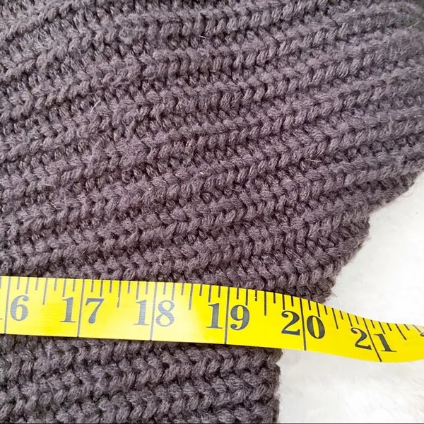 Hinge Cardigan Womens Brown Waterfall Open Chunky Knit Cropped Sweater - Image 6
