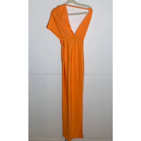 House of CB Clemence Maxi Orange Bandage Dress Womens Large - Image 8