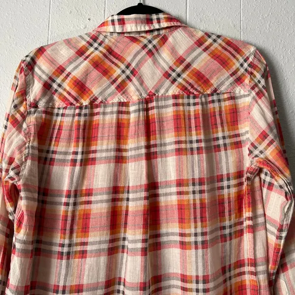 Golden TNA Plaid Gauzy Cotton Shirt Womens Small Western Country Rodeo Cowgirl - Image 9