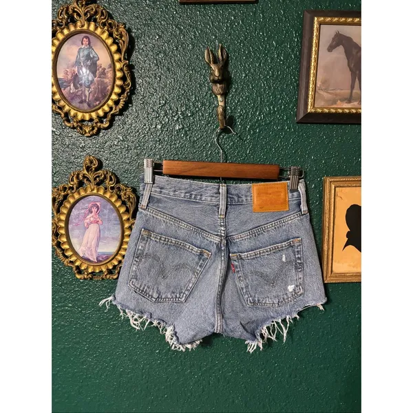 Levi's Blue Denim 501’s Shorts Sz 23 - Image 2