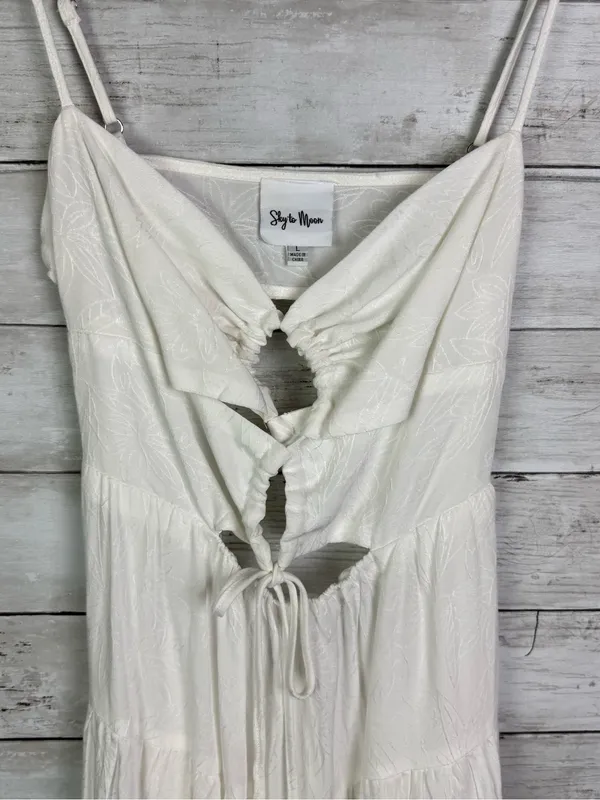 Sky To Moon White Sleeveless Tie-Front Sundress Size Large - Image 2
