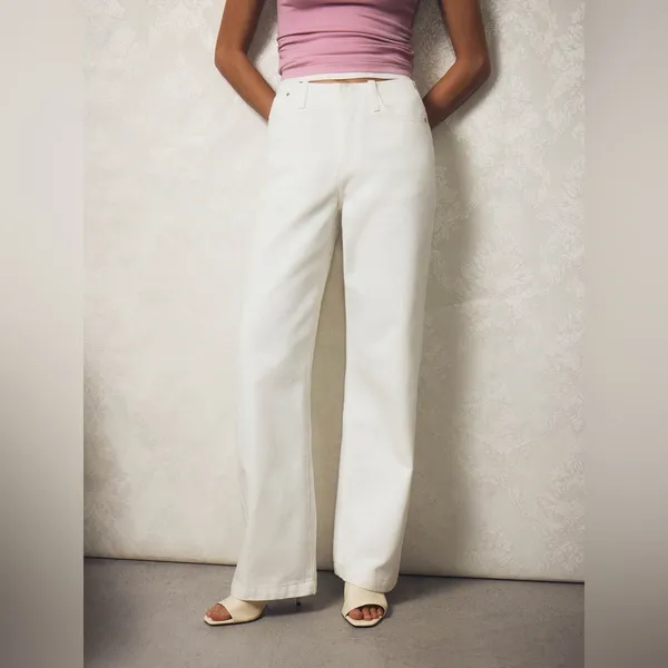 $115 NWT LICHI HIGH RISE WESTERN FLARE JEANS, white 28 - Image 4