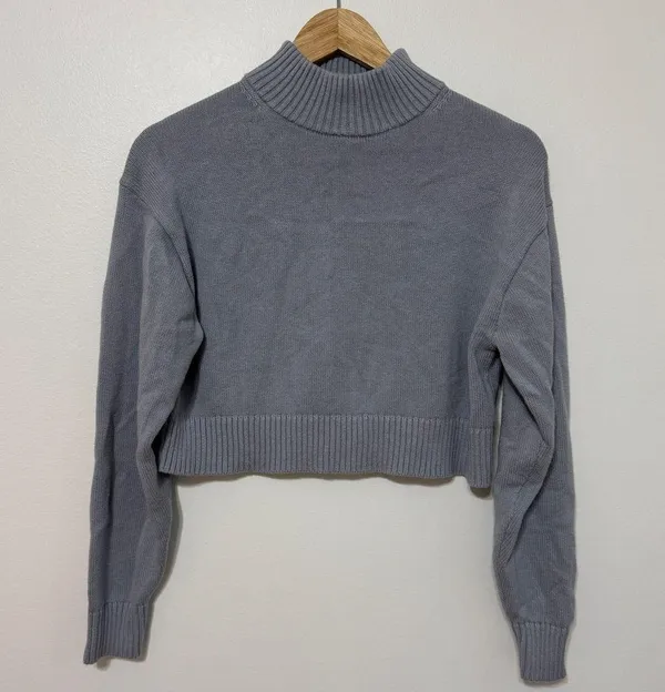 Aritzia Sunday Best Organic Cotton Cashmere Cropped Sweater Size XS Oversized - Image 2