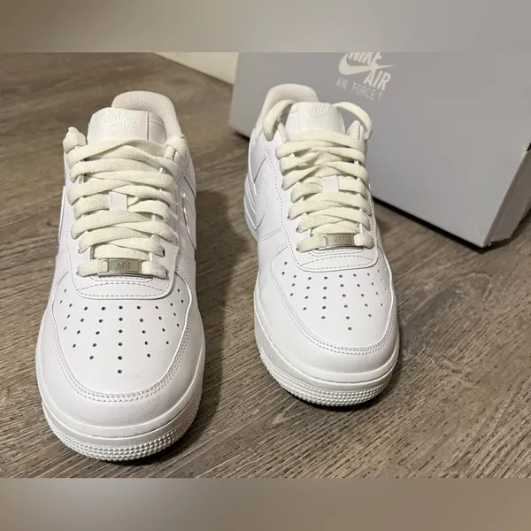 Nike Air Force 1 Low Triple White Sneakers | Women’s Size 9 Classic Clean Kicks - Image 3