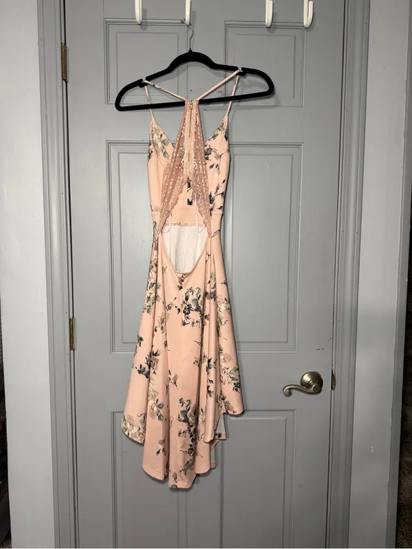 Windsor Blush Floral High-Low Spaghetti Strap Dress - Image 2