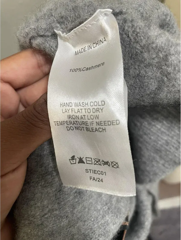 Quince Mongolian Cashmere Gray Full-Zip Hoodie Sweater L - Image 4