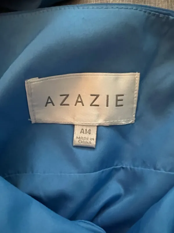 Azazie Royal Blue Flutter-Sleeve V-Neck Maxi Dress - Image 2