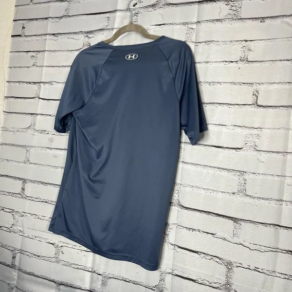 Under Armour Youth XL Navy Performance Logo Athletic Loose Fit Gym Training Tee - Image 9