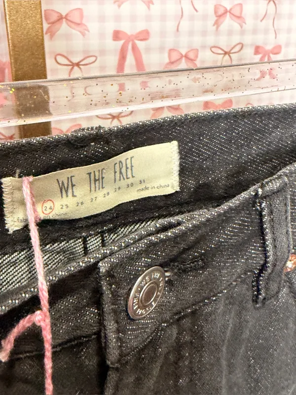 We The Free Relaxed & Destroyed Washed Black Distressed Denim Mini Skirt Classic - Image 2