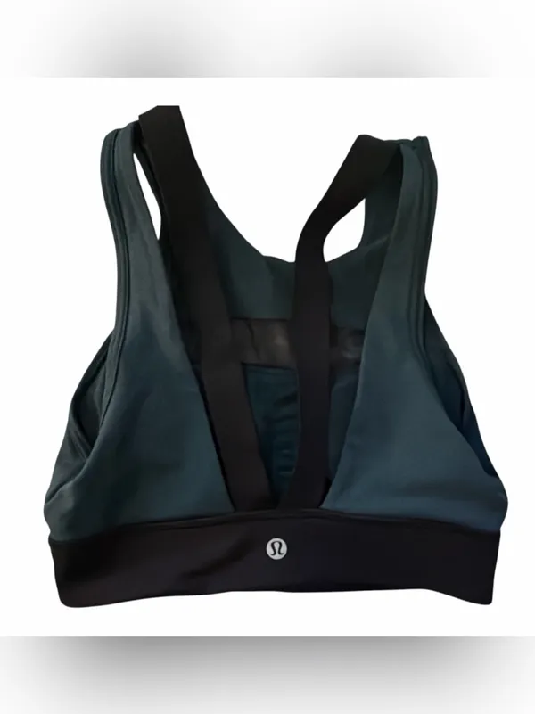 Lululemon Run The Day Bra Submarine Black Mesh Nulux Long Line - Image 2