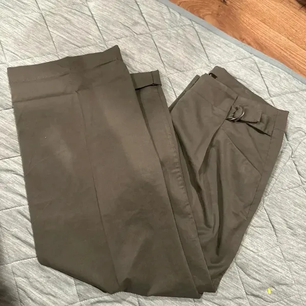 Theory Womens Pants Wide Leg 6 Olivo Color Its Have Tiny Spots See Pictures New‎ - Image 2