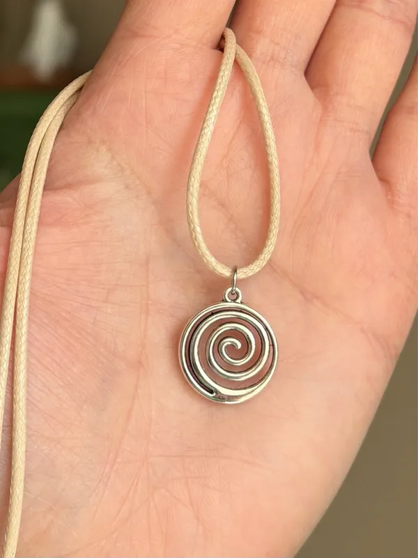 Handmade spiral swirl uzumaki funky boho grunge style necklace🌀 - Image 2