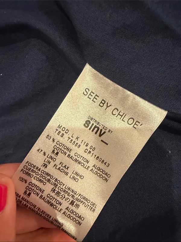See by Chloe Black Trench Coat with Light Blue Accents Size 6 - C11 - Image 8