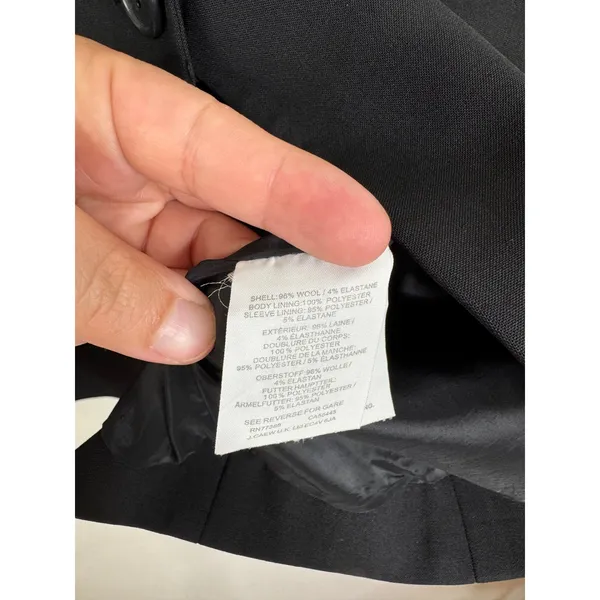 J.Crew Parke Blazer Womens 2 Black Italian Stretch Wool‎ Single Button B5231 - Image 4