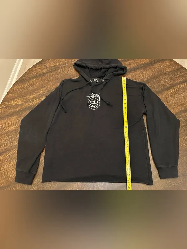 Stüssy Womens Black Embroidered Logo Lightweight Pullover Sweatshirt Cropped-Sm - Image 3