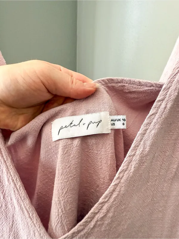 Petal & Pup Pink Tie Strap Tiered Shift Dress Size 6 - Image 4