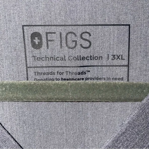 Figs 3X Gray V-Neck Shirt Short Sleeve Scrubs Lab Work Office - Image 4