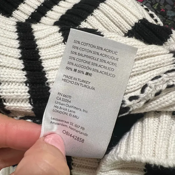 Maeve black and white striped knit tank and sweater shrug set MEDIUM - Image 8