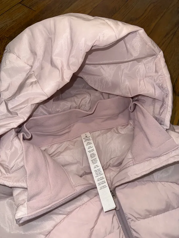 lululemon down for it all porcelain Pink Hooded Quilted Puffer Jacket goose 8 - Image 4
