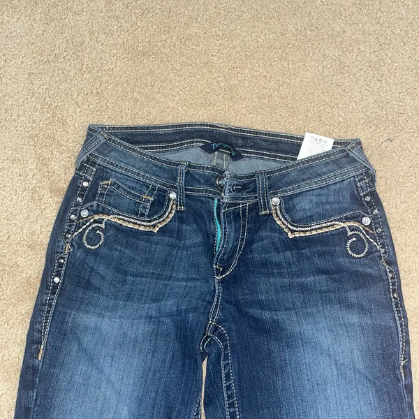 Ariat Womens Jeans Size 28L Dark Wash Embroidered Bootcut Western Denim - Image 3