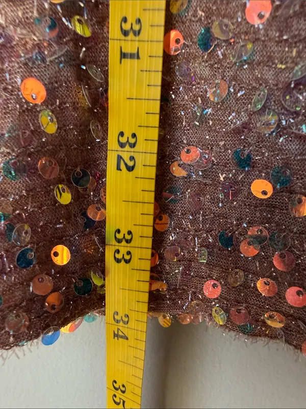NWT Lulu's Sequin Pink Maxi Skirt Side Slit - Image 7