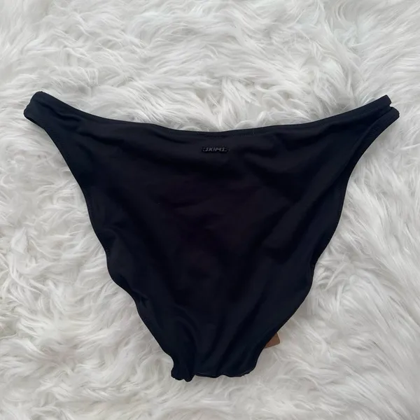 Skims Signature Swim Dipped Mid Coverage Bikini Bottom Onyx Size Medium - Image 6