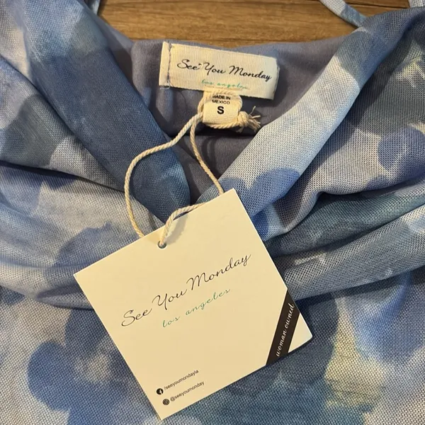 See You Monday Floral blue Mini dress NWT - Image 4