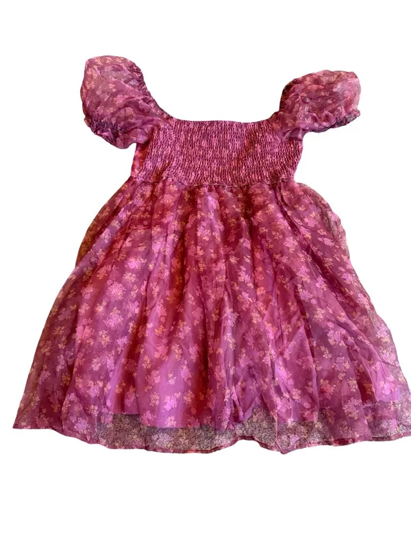 Altar'd State Floral Print Mini Dress Puff Sleeves Full Skirt Size Medium - Image 8