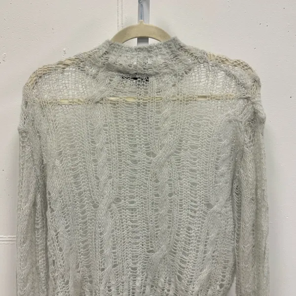 Zara Open Knit Crewneck Sweater‎ Light Gray XS-S 0021/107/406 - Image 5