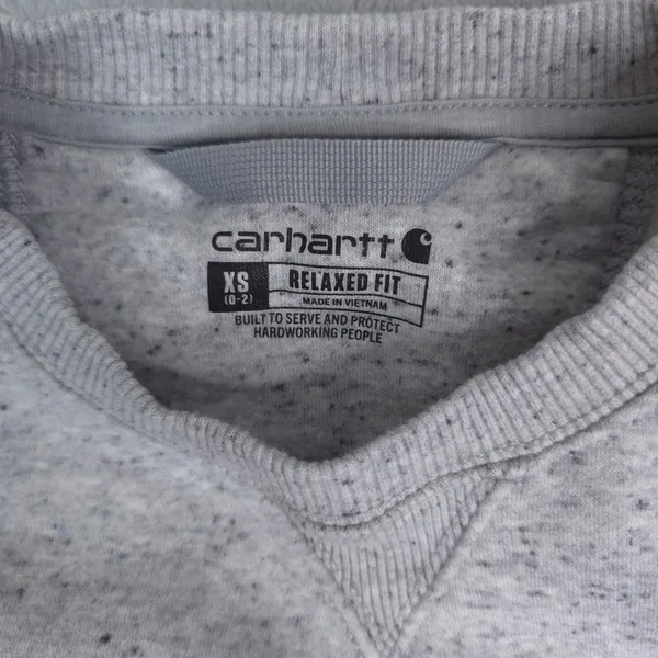 Carhartt Sweatshirt Women XS Gray Relaxed Fit Graphic Sleeve Crewneck Gorpcore - Image 5