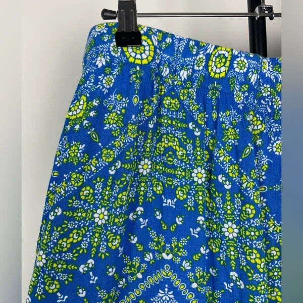 Scoop Blue Yellow Floral‎ Printed Tiered Maxi Skirt - Image 6