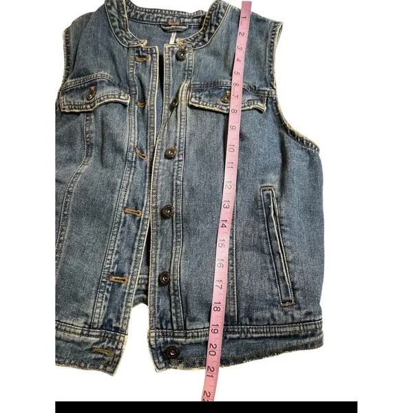Free People Denim Vest Size S Blue Gilet Northern Light Western Cottage - Image 5