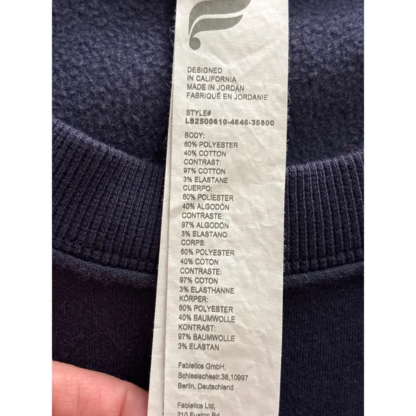 Fabletics Navy‎ Blue Cozy Fleece Crewneck Sweatshirt Small - Image 6