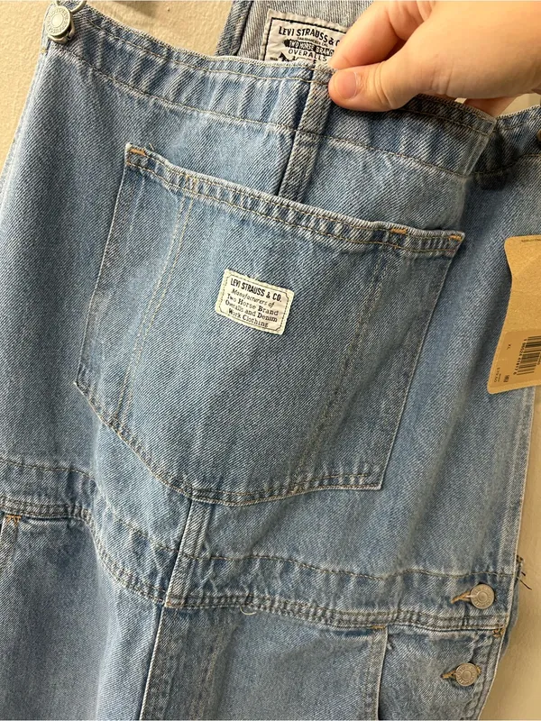 Levi's Utility Shortalls Denim Short Overalls Sz XL NWT - Image 6