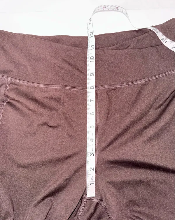 Maurices Smooth Crossover Flare Leggings Brown High Rise Large Short - Image 8