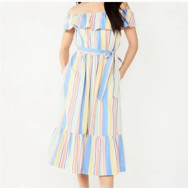 NWOT Draper James RSVP Striped Off the Shoulder Midi Dress - Image 3
