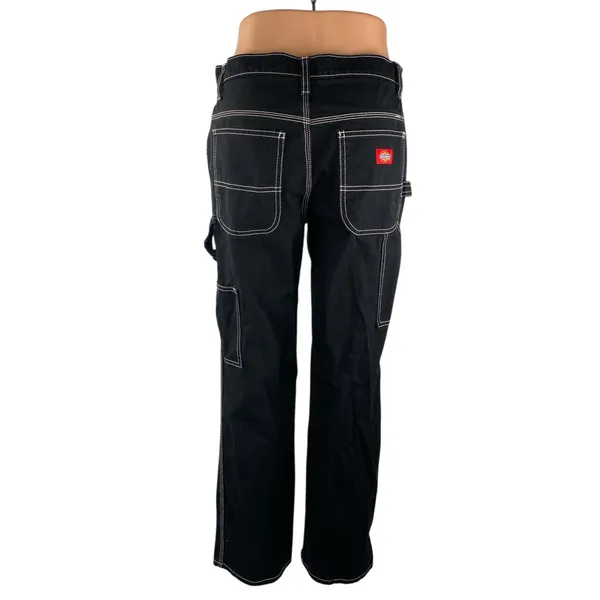 Dickies Carpenter Women's Black High Waisted Straight Leg Cargo Denim Jeans Sz 5 - Image 3