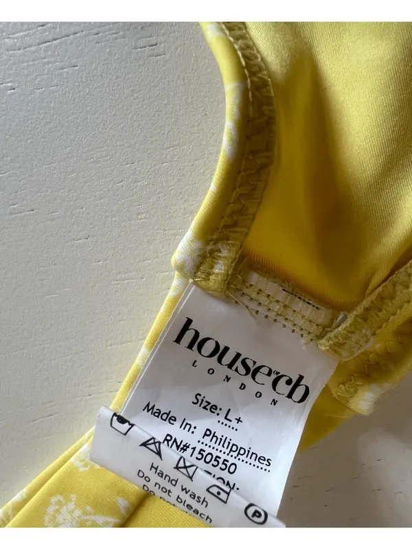 House of CB YELLOW WHITE FLORAL PRINT BIKINI bottom. Size Large. NWOT - Image 7