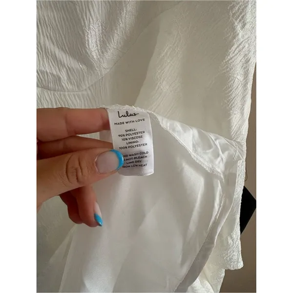 Lulus Elinore White Jacquard Tiered Midi Dress Size XL Feminine Bride Sleeveless - Image 10