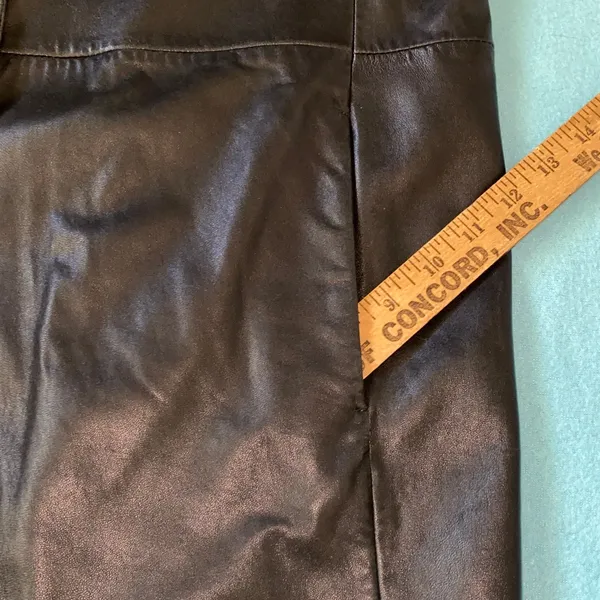WORTHINGTON lambskin leather longline vintage classic button coat jacket size L - Image 13