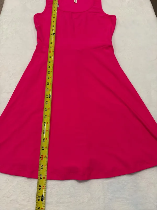 MISSUFE Hot Pink Athletic Tennis Dress Racerback A-Line - Medium - Image 6